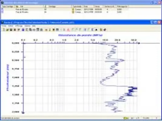パソコンによる測定データの処理画面