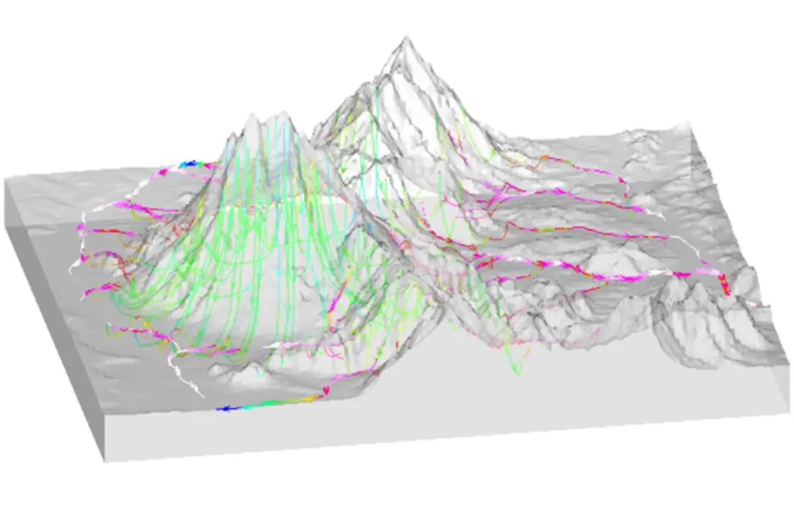 Analysis using a 3D model (flowline distribution)